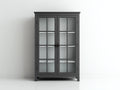 Vetrina - Legno-Vetro-Metallo - 100x40x180 cm - Grigio scuro - Moderno classico