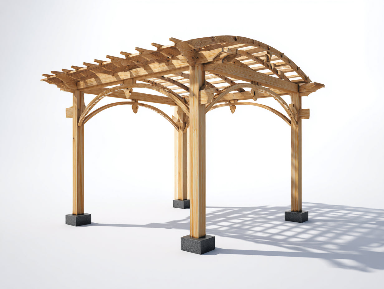 Pergola da giardino - Legno - 390x320x265 cm - Marrone naturale - Stile classico
