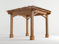 Pergola da giardino - Legno - 395x305x258 cm - Marrone naturale - Stile moderno rustico