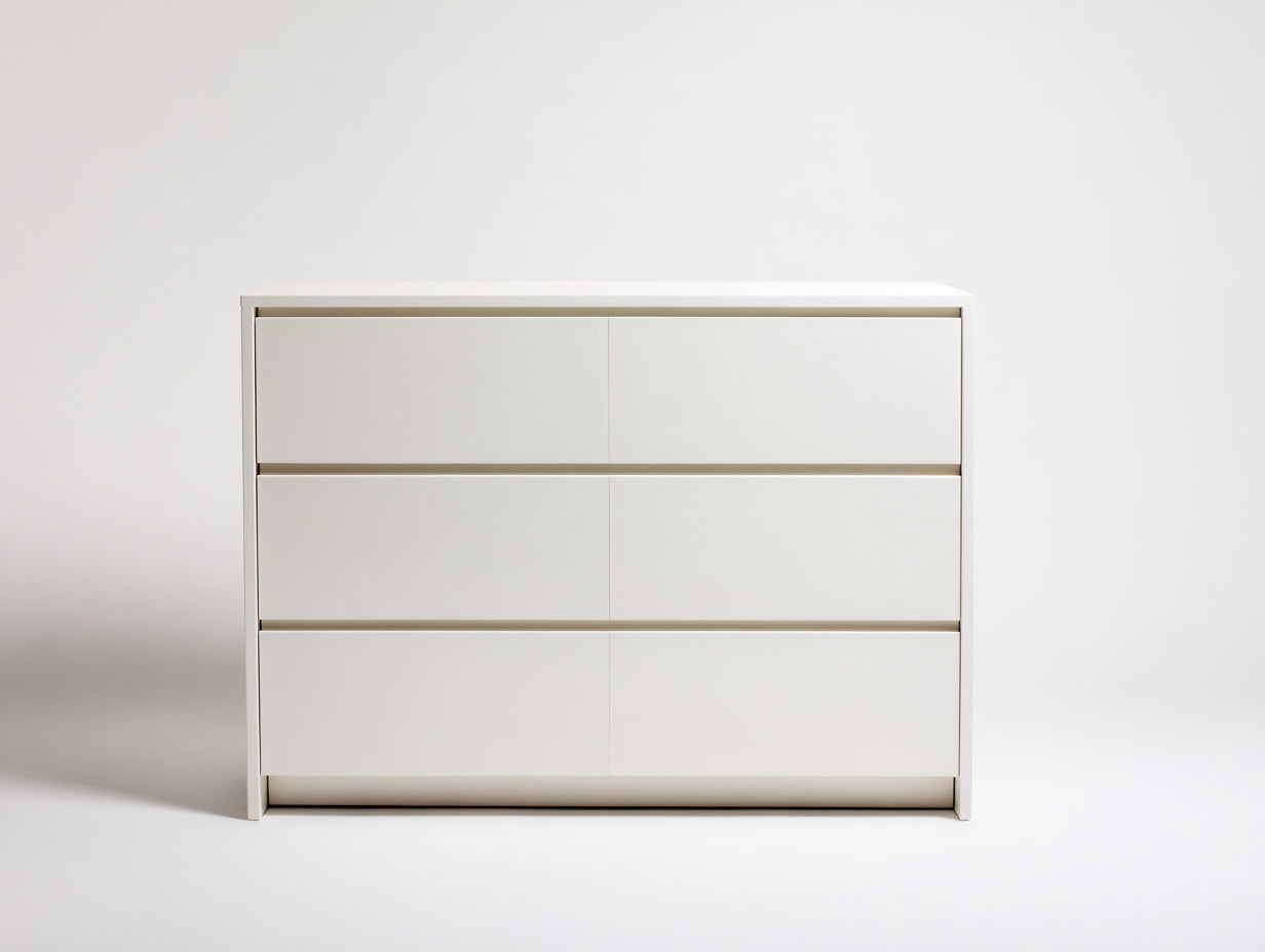 Cassettiera-MDF laccato bianco-120x40x80 cm-Bianco-Minimalista moderno