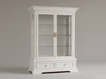 Vetrina - Legno-Vetro-Metallo - 120x45x180 cm - Bianco avorio - Classico