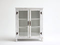 Vetrina - Legno-Vetro-Metallo - 110x40x160 cm - Bianco anticato - Classico rustico