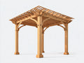 Pergola da giardino - Legno - 350x350x260 cm - Marrone naturale - Stile rustico