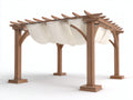 Pergola da giardino - Legno - Tessuto - 320x300x255 cm - Marrone chiaro-Crema - Stile classico