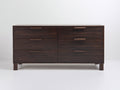 Cassettiera-MDF impiallacciato legno-noce scuro-140x45x75 cm-Noce scuro-Moderno minimalista