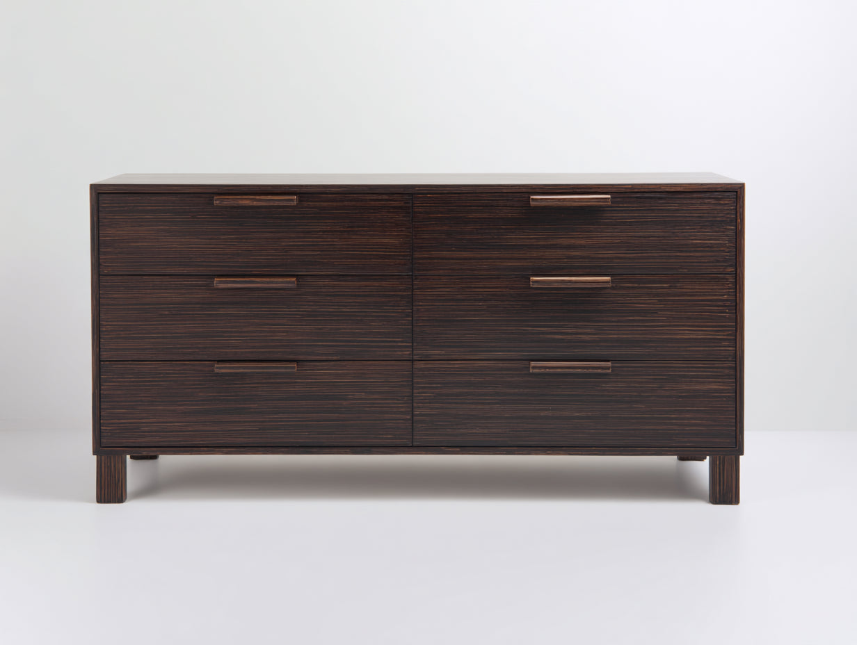 Cassettiera-MDF impiallacciato legno-noce scuro-140x45x75 cm-Noce scuro-Moderno minimalista