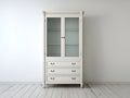 Vetrina-Legno-Vetro-112x44x188cm-Bianco-Vintage-Classico moderno