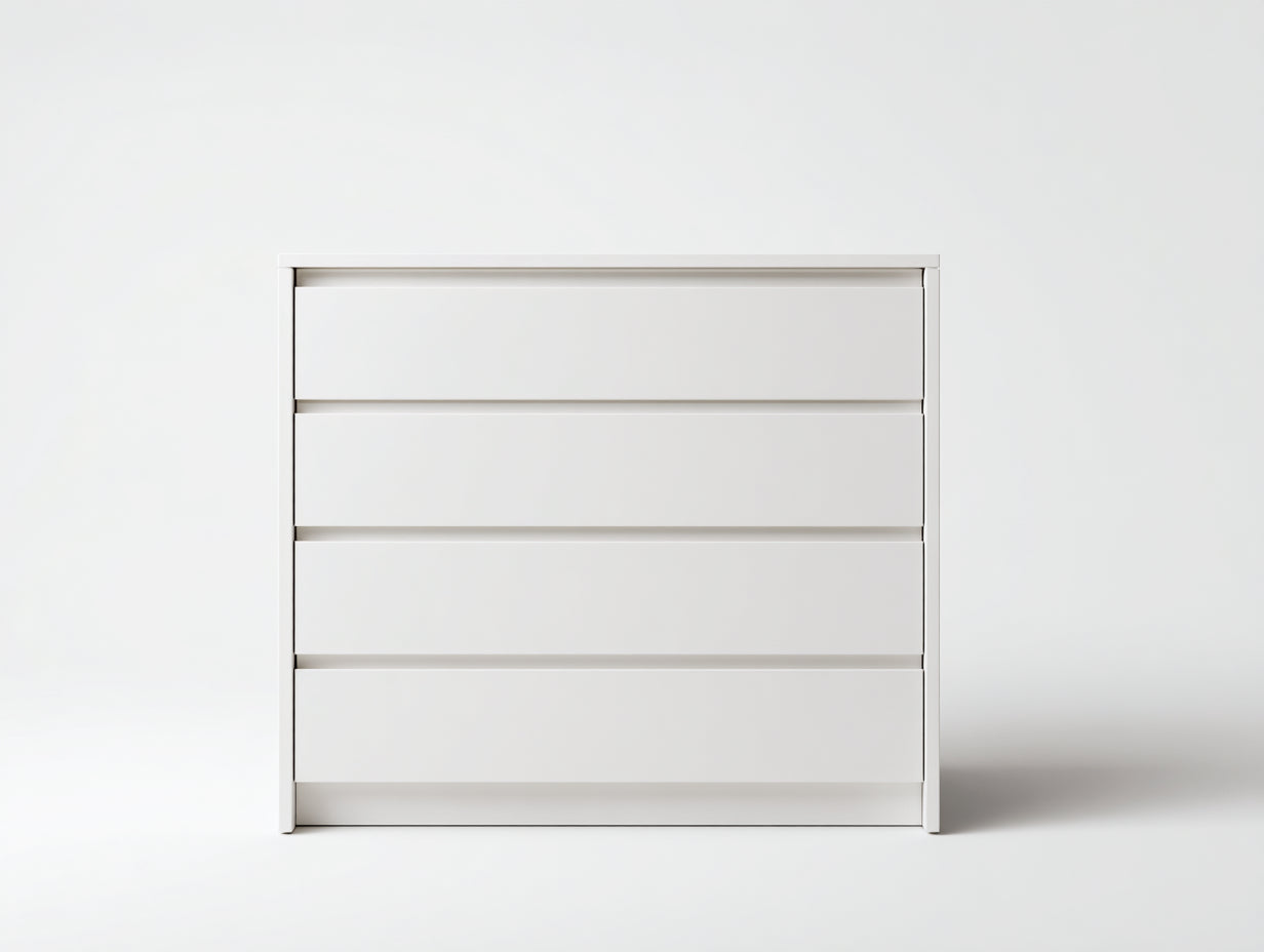 Cassettiera-MDF laccato bianco-110x45x85 cm-Bianco-Minimalista moderno