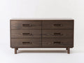 Cassettiera-MDF impiallacciato legno-noce scuro-135x40x78 cm-Noce scuro-Moderno minimalista