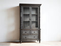 Vetrina - Legno-Vetro-Metallo - 110x45x190 cm - Grigio scuro - Classico vintage