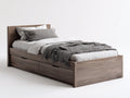 Letto singolo - Legno - 205x100x95 cm - Marrone naturale - Rustico