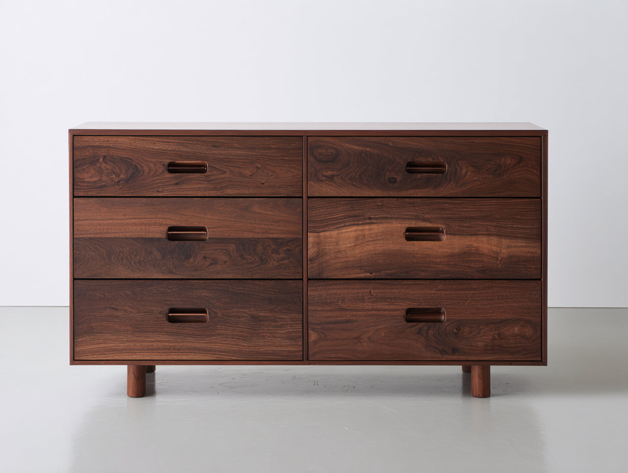 Cassettiera-MDF impiallacciato noce-150x45x80 cm-Noce naturale-Moderno elegante